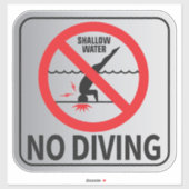 ダイビングの浅い水の標識なし シール (シート)