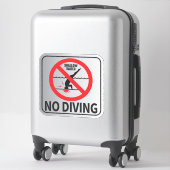 ダイビングの浅い水の標識なし シール (スーツケース)