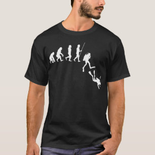 ダイビングの進化 人間の進化 面白い スキューバダイビング Tシャツ