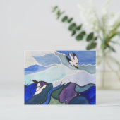 ダイビングのGannetsの絵画の郵便はがき ポストカード (スタンド正面)