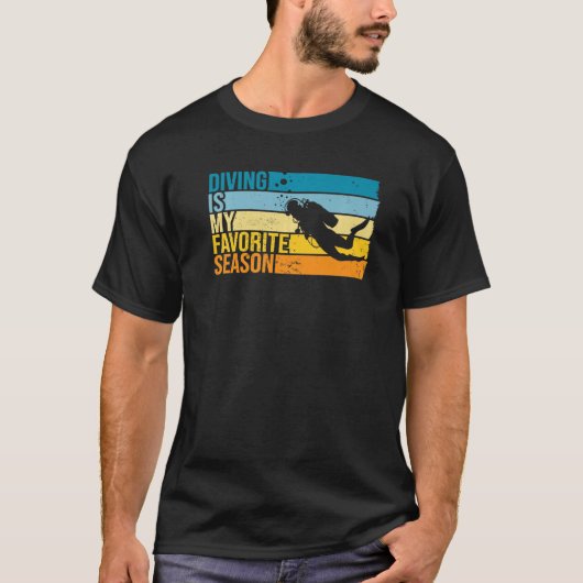 ダイビングはお気に入りのスキューバダイバーのシーズン Tシャツ (正面)