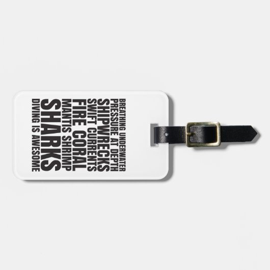 ダイビングは素晴らしい荷物のラベルです ラゲッジタグ (正面横)