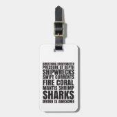 ダイビングは素晴らしい荷物のラベルです ラゲッジタグ (正面縦)