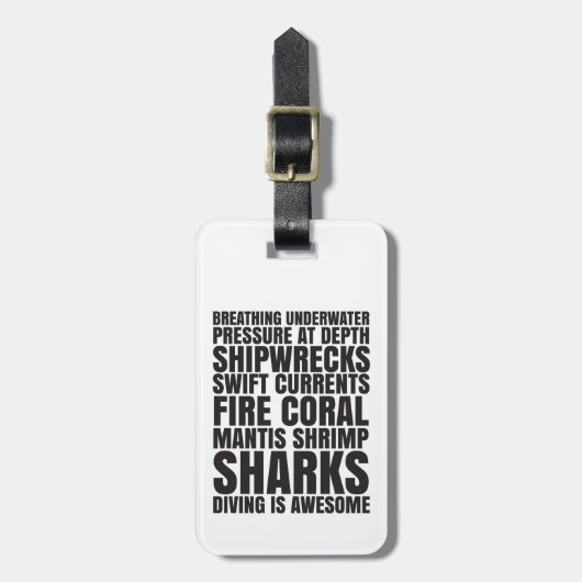 ダイビングは素晴らしい荷物のラベルです ラゲッジタグ (正面縦)