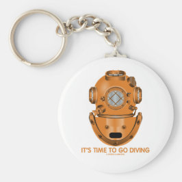 ダイビングをする時間だ(深い海ダイビングヘルメット) キーホルダー