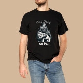 ダイビングをする猫好きのパパ Tシャツ