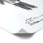 ダイビングアーマー1893特許アートホワイト紙 ポスター (角)