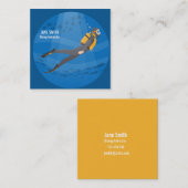 ダイビングインストラクター深いシーダイビング事業 スクエア名刺 (正面/裏面)