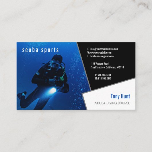 ダイビングインストラクター |フログマン |スキューバスポーツ 名刺 (正面)