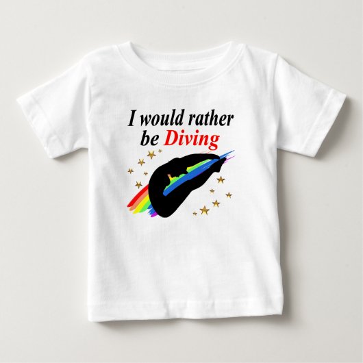 ダイビングガールデザインに夢中 ベビーTシャツ (正面)