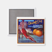 ダイビングガールリンゴ マグネット (正面/裏面)