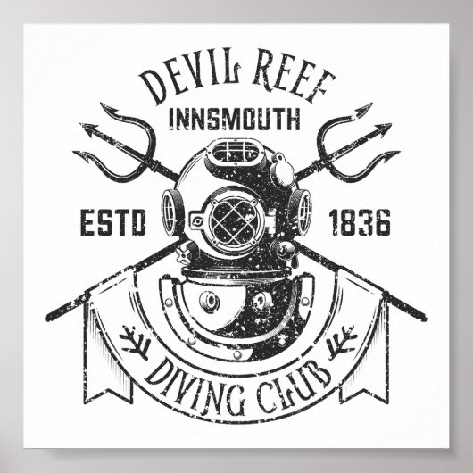 ダイビングクラブインスマウスロヴェクラフティアン ポスター (正面)