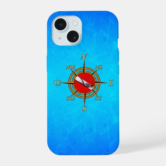ダイビングコンパス iPhone 15ケース (裏面)