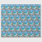 ダイビングシュノーケルとゴーグル付きアヒル ラッピングペーパー (フラット)