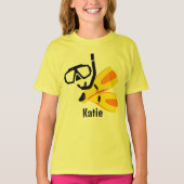 ダイビングシュノーケルフィンカスタムズ女子キッズTシャツ Tシャツ (正面)