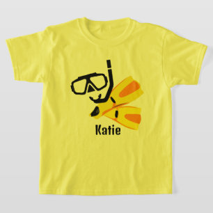 ダイビングシュノーケルフィンカスタムズ女子キッズTシャツ Tシャツ