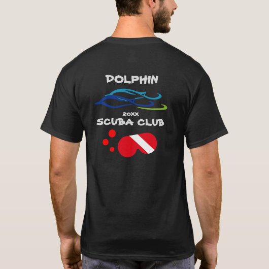 ダイビングショップ ドルフィンロゴ Tシャツ (裏面)