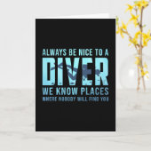 ダイビングスキューバダイビングダイバおもしろいーダイブシーギフトアイディア カード (黄色い花)