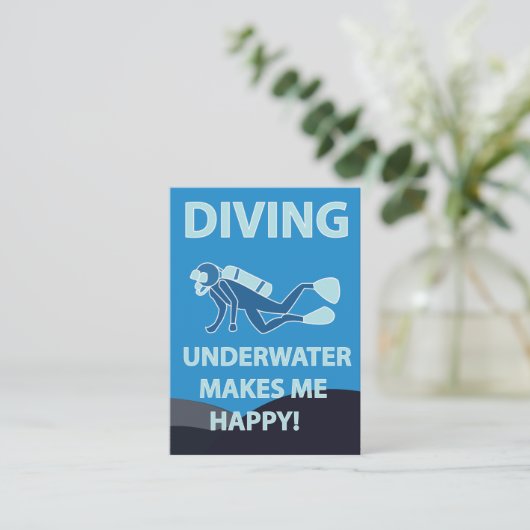 ダイビングスキューバダイビング水中ダイバー 名刺 (スタンド正面)