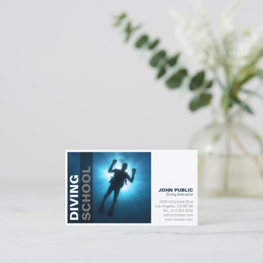 ダイビングスクール 名刺 (スタンド正面)