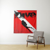 ダイビングスポーツ，アメリカダイバーダウン国旗SCUBA タペストリー (インサイチュ)