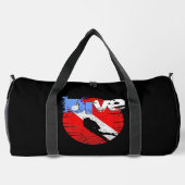 ダイビングスポーツ，アメリカダイバーダウン国旗SCUBA ダッフルバッグ (裏面)