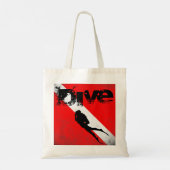 ダイビングスポーツ，アメリカダイバーダウン国旗SCUBA トートバッグ (裏面)