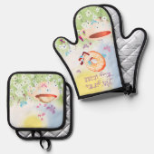 ダイビングダンキングドーナツベーキング料理キッチン 鍋つかみ&鍋敷きセット (正面/裏面)