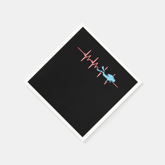 ダイビングハートビート水中ダイビングサーフィンスイミン スタンダードカクテルナプキン (角)