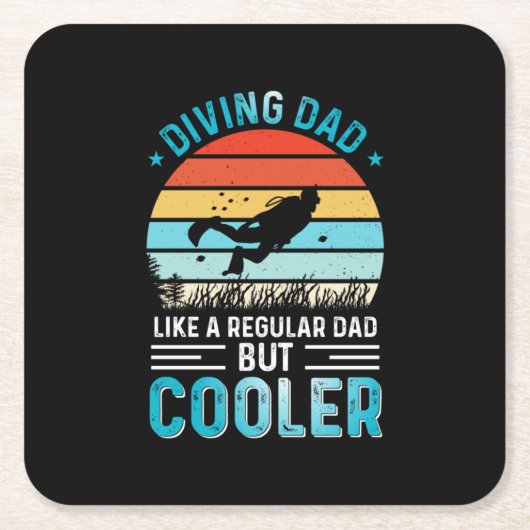 ダイビングパパ スクエアペーパーコースター (正面)