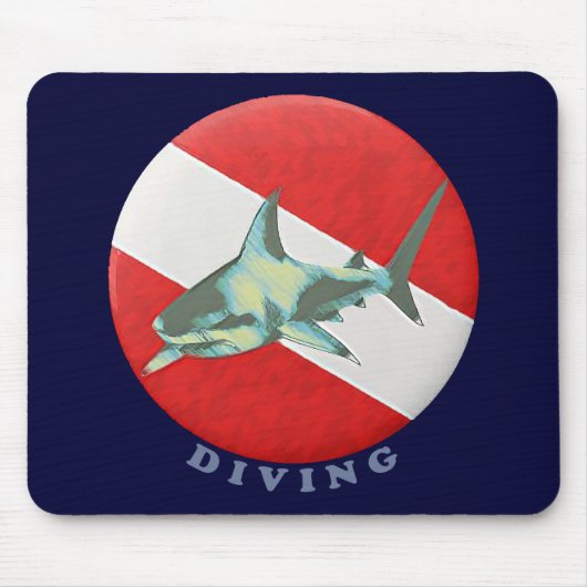 ダイビングフラッグサメ マウスパッド (正面)