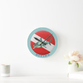 ダイビングフラッグサメ ラウンド壁時計 (ホーム)