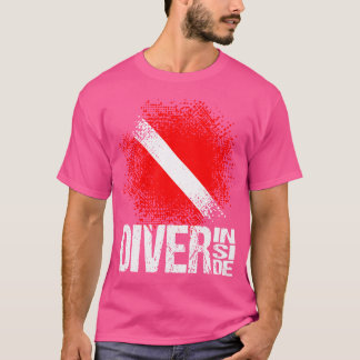 ダイビングフラッグシュノーケリングスキューバダイビング Tシャツ