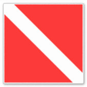 ダイビングフラッグスキューバダイバーダイバーダウン シール (正面)