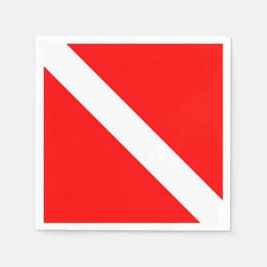 ダイビングフラッグスキューバダイバーダイバーダウン スタンダードカクテルナプキン (正面)