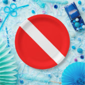 ダイビングフラッグスキューバダイバーダイバーダウン ペーパープレート (パーティー)