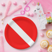 ダイビングフラッグスキューバダイバーダイバーダウン ペーパープレート (パーティー)