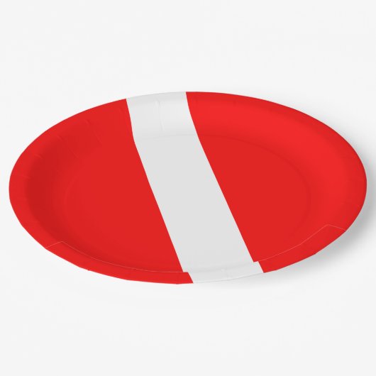 ダイビングフラッグスキューバダイバーダイバーダウン ペーパープレート (アングル)