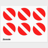 ダイビングフラッグスキューバダイバーダイバーダウン ラウンドシール (シート)