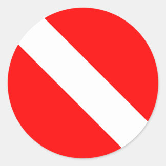 ダイビングフラッグスキューバダイバーダイバーダウン ラウンドシール