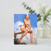 ダイビングボードのピンナップ ポストカード (スタンド正面)