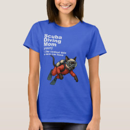ダイビングママ シャム猫 スキューバダイバー Tシャツ