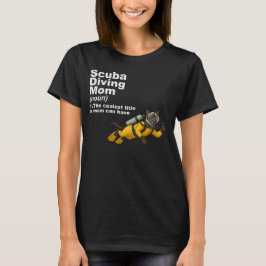 ダイビングママ シャム猫 スキューバダイバー Tシャツ