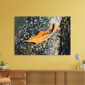 ダイビングマーメイドで包んだキャンバス キャンバスプリント (インサイチュ (リビング))