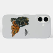 ダイビング中のダイバーが大きなタコを撫でる URM Case-Mate iPhoneケース (裏面 (横))