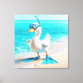 ダイビング付きホワイトアヒルギア キャンバスプリント (正面)