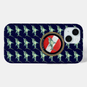 ダイビング国旗のサメの模様 Case-Mate iPhoneケース (裏面 (横))