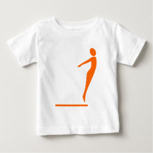ダイビング姿 – オレンジ ベビーTシャツ