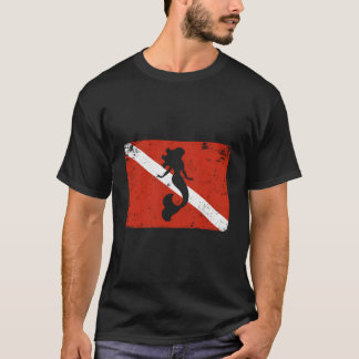 ダイビング旗人魚スクーバダイビング Tシャツ