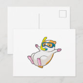 ダイビング用のゴーグルをつけたハムスター ポストカード (正面/裏面)